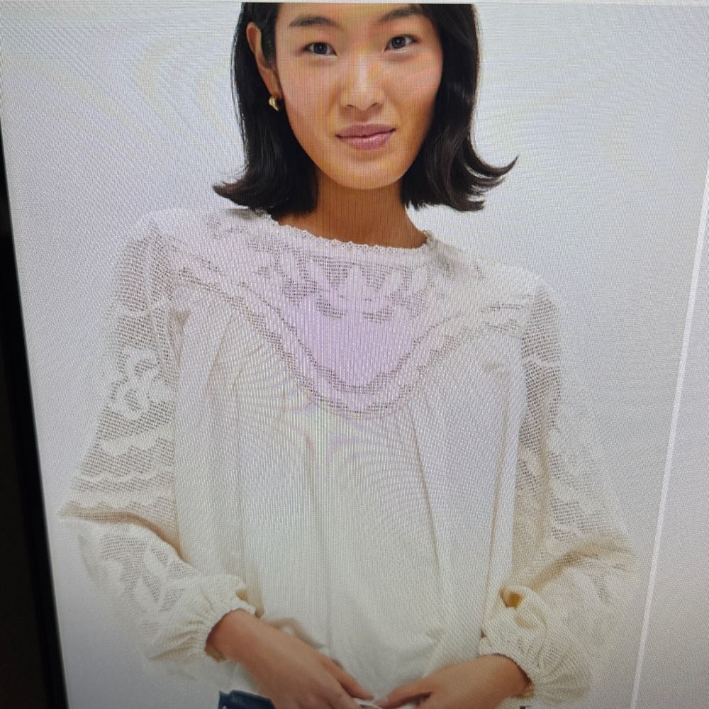 Tuckernuck White Blouse with Elegant Sleeves - Picture 2 of 8